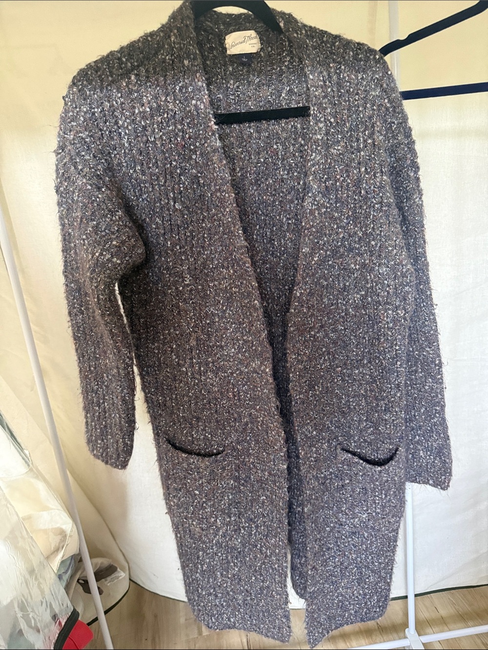 Universal Thread Cozy Open-Front Long Bouclé Cardigan Coat - Brown